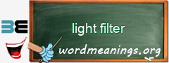 WordMeaning blackboard for light filter